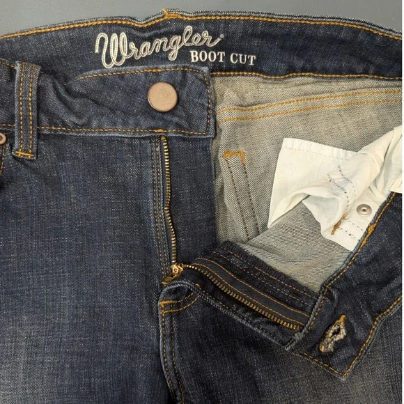 Wrangler Bootcut Jeans Womens 9x34 Dark Wash Stretch Denim 1009MWZAH - Picture 7 of 12